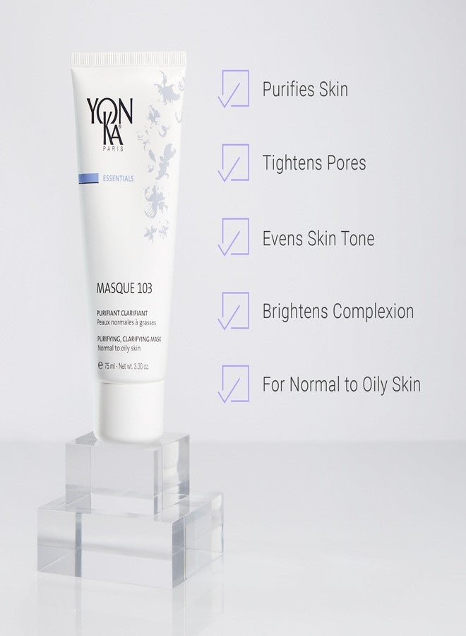 Yonka Masque 103 | Clay Face Mask | Clarify Skin and Tighten Pores with Botanical Extracts and Triple Clay Blend | Oily and Acne Prone Skin | Paraben-Free | 3.30 oz - Image 2